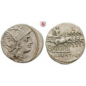 Roman Republican Coins, L. Sentius, Denarius 101 BC, vf-xf