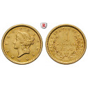 USA, Dollar 1849, 1.5 g fine, xf