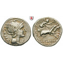 Roman Republican Coins, L. Flaminius Chilo, Denarius 109-108 v. Chr., good vf