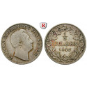 Baden, Grossherzogtum Baden, Karl Leopold Friedrich, 1/2 Gulden 1847, vf