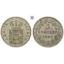 Bavaria, Kingdom, Ludwig I., 3 Kreuzer 1848, nearly xf