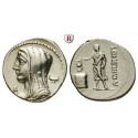 Roman Republican Coins, L. Cassius Longinus, Denarius 78 BC, nearly xf