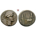 Roman Republican Coins, Cn. Plancius, Denarius 55 BC, vf