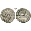 Roman Republican Coins, L. Rutilius Flaccus, Denarius 77 BC, xf