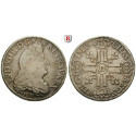 France, Louis XIV, 1/2 Ecu aux huit L 1691, vf
