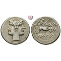 Roman Republican Coins, Romano-campanian Isuues, Didrachm (Quadrigatus) 225-212 BC, nearly xf