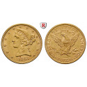 USA, 5 Dollars 1881, 7.52 g fine, vf-xf