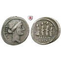 Roman Republican Coins, M. Junius Brutus, Denarius 54 BC, vf