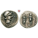 Roman Republican Coins, Cn. Pompeius Magnus and M.Poblicius, Denarius 46-45 BC, good vf