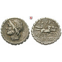 Roman Republican Coins, L. Scipio Asiagenus, Denarius, serratus 106 BC, vf