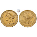 USA, 5 Dollars 1881, 7.52 g fine, nearly xf