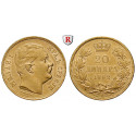 Serbia, Milan I Obrenovich, King, 20 Dinara 1882, 5.81 g fine, nearly xf