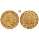 German Empire, Württemberg, Karl, 10 Mark 1873, F, vf, J. 289