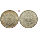 German Empire, Lübeck, 3 Mark 1910, A, xf-unc, J. 82