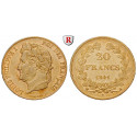 France, Louis Philippe, 20 Francs 1832-1846, 5.81 g fine, vf