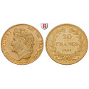 France, Louis Philippe, 20 Francs 1832-1846, 5.81 g fine, vf