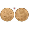 Switzerland, Swiss Confederation, 10 Franken 1912-1922, 2.9 g fine, xf
