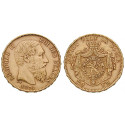 Belgium, Belgian Kingdom, Leopold II., 20 Francs 1874, 5.81 g fine, vf