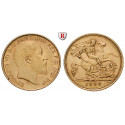 Great Britain, Edward VII, Half-Sovereign 1902-1910, 3.66 g fine, vf