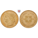Switzerland, Swiss Confederation, 20 Franken 1883-1896, 5.81 g fine, vf-xf