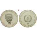 German Democratic Republic, Commemoratives, 5 Mark 1990, Tucholsky, PROOF, J. 1633