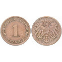 German Empire, Standard currency, 1 Pfennig 1892, E, vf, J. 10