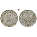 German Empire, Standard currency, 5 Pfennig 1913, D, nearly FDC, J. 12