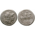 Roman Republican Coins, M. Atilius Saranus, Denarius, vf