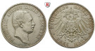 Deutsches Kaiserreich, Sachsen, Friedrich August III., 3 Mark 1909, E, vz, J. 135