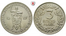 Weimarer Republik, 3 Reichsmark 1925, Rheinlande, D, vz, J. 321