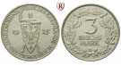 Weimarer Republik, 3 Reichsmark 1925, Rheinlande, D, f.vz, J. 321