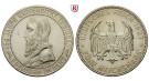 Weimarer Republik, 5 Reichsmark 1927, Uni Tübingen, F, vz/vz+, J. 329