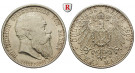 Deutsches Kaiserreich, Baden, Friedrich I., 2 Mark 1907, Auf den Tod, G, vz+, J. 36