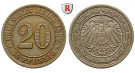 Deutsches Kaiserreich, 20 Pfennig 1892, A, vz/vz-st, J. 14