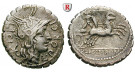 Römische Republik, L. Porcius Licinus, Denar, serratus 118 v.Chr., ss+