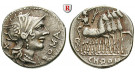 Römische Republik, Cn. Domitius Ahenobarbus, Denar 116-115 v.Chr., ss+