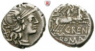 Römische Republik, C. Renius, Denar 138 v.Chr., ss