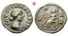 Römische Kaiserzeit, Faustina II., Frau des Marcus Aurelius, Denar vor 175, ss+