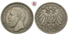 Deutsches Kaiserreich, Baden, Friedrich I., 2 Mark 1901, G, ss+, J. 28