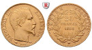 Frankreich, Napoleon III., 20 Francs 1852-1860, 5,81 g fein, ss