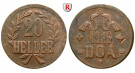 Nebengebiete, Deutsch-Ostafrika, 20 Heller 1916, Ein Blatt / Kleine Krone, T, ss+, J. 727a