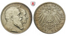 Deutsches Kaiserreich, Baden, Friedrich I., 2 Mark 1906, Goldene Hochzeit, G, vz/vz-st, J. 34