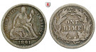 USA, Dime 1891, ss