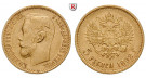 Russland, Nikolaus II., 5 Rubel 1897-1911, 3,87 g fein, ss