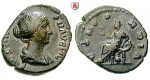 Römische Kaiserzeit, Faustina II., Frau des Marcus Aurelius, Denar 145-161, ss+/ss