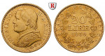Vatikan, Pius IX., 20 Lire 1869, 5,81 g fein, vz