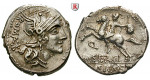 Römische Republik, M. Sergius Silus, Denar 116-115 v.Chr., ss+