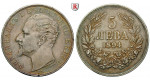 Bulgarien, Ferdinand I., Prinz, 5 Leva 1894, ss+