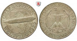Weimarer Republik, 3 Reichsmark 1930, Zeppelin, F, vz, J. 342