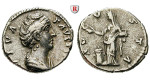 Römische Kaiserzeit, Faustina I., Frau des Antoninus Pius, Denar nach 141, ss+